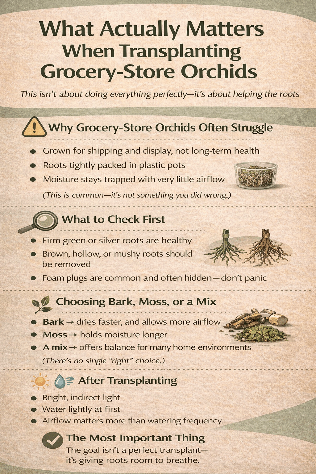 Transplanting Grocery-Store Orchids from Plastic Pots Into Airflow Orchid Pots - Potted