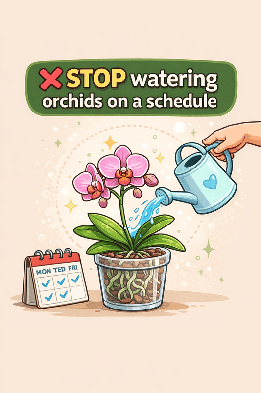 Why watering orchids on a schedule doesn’t work (and ice cubes don’t either) - Potted
